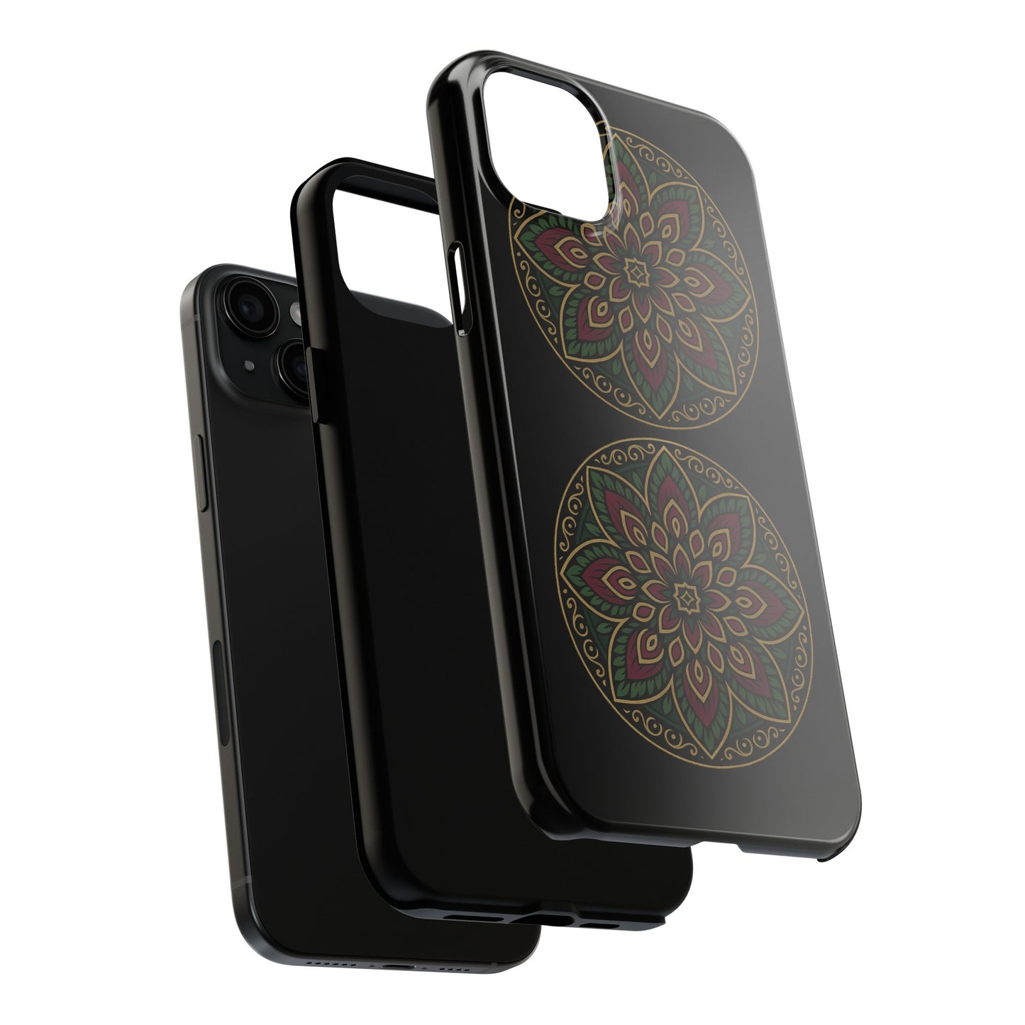Artistic Phone Case with Mandala Design, Tough Case, Floral Phone Cover, Unique Gift for Her, Stylish Protection