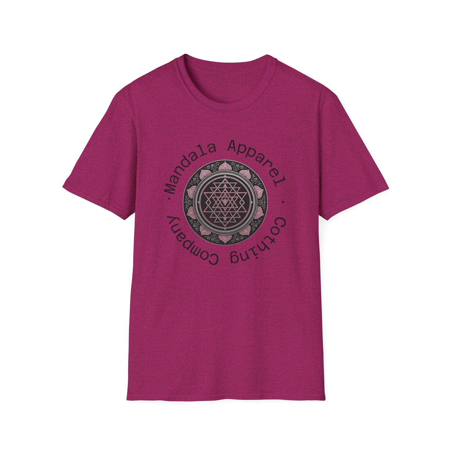 Mandala Design Unisex Softstyle T-Shirt, Bohemian Top, Yoga Apparel, Gift for Him or Her, Spiritual Clothing, Festival Wear