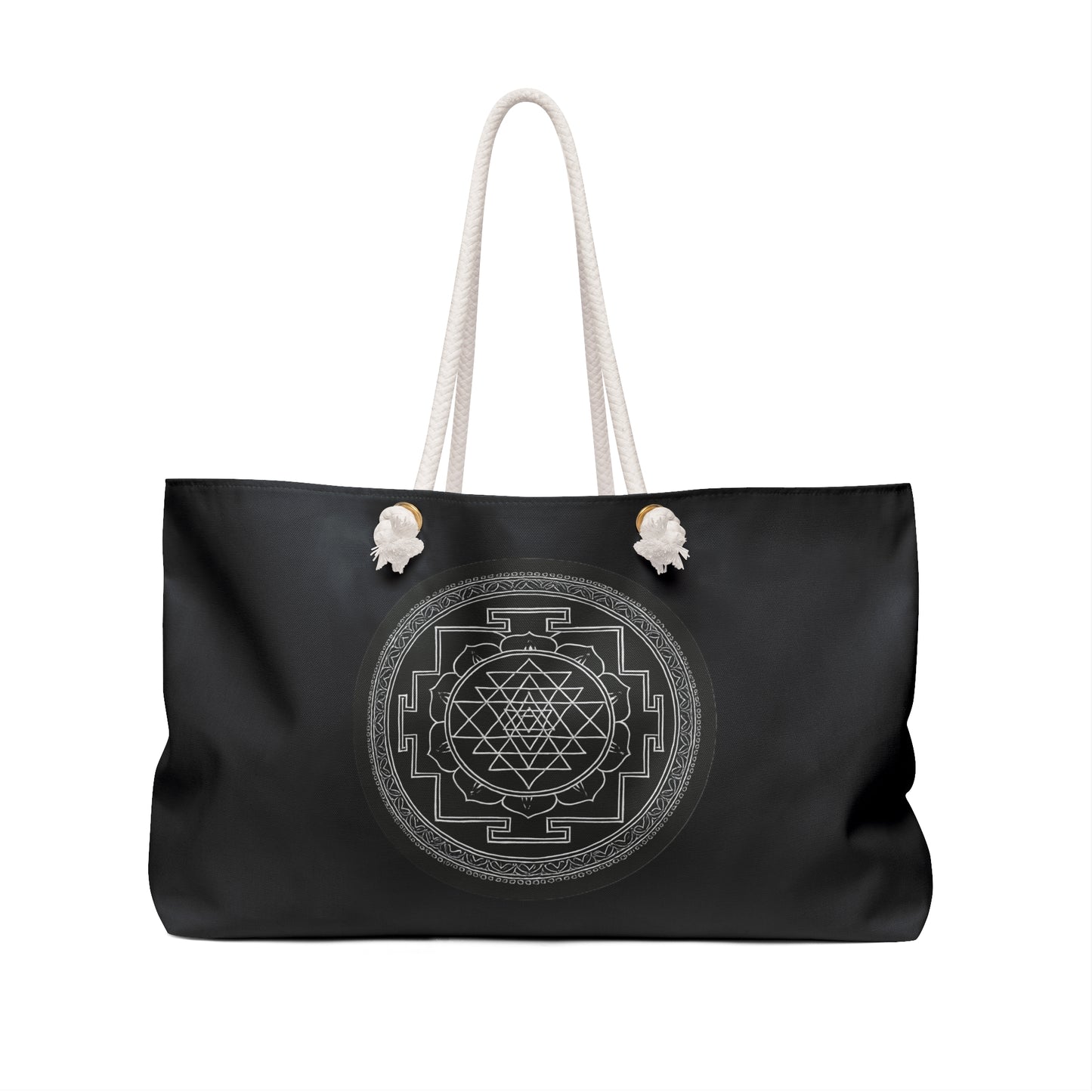 Stylish Weekender Bag, Yoga Retreat Bag, Travel Tote, Eco-Friendly Bag, Black Mandala Design