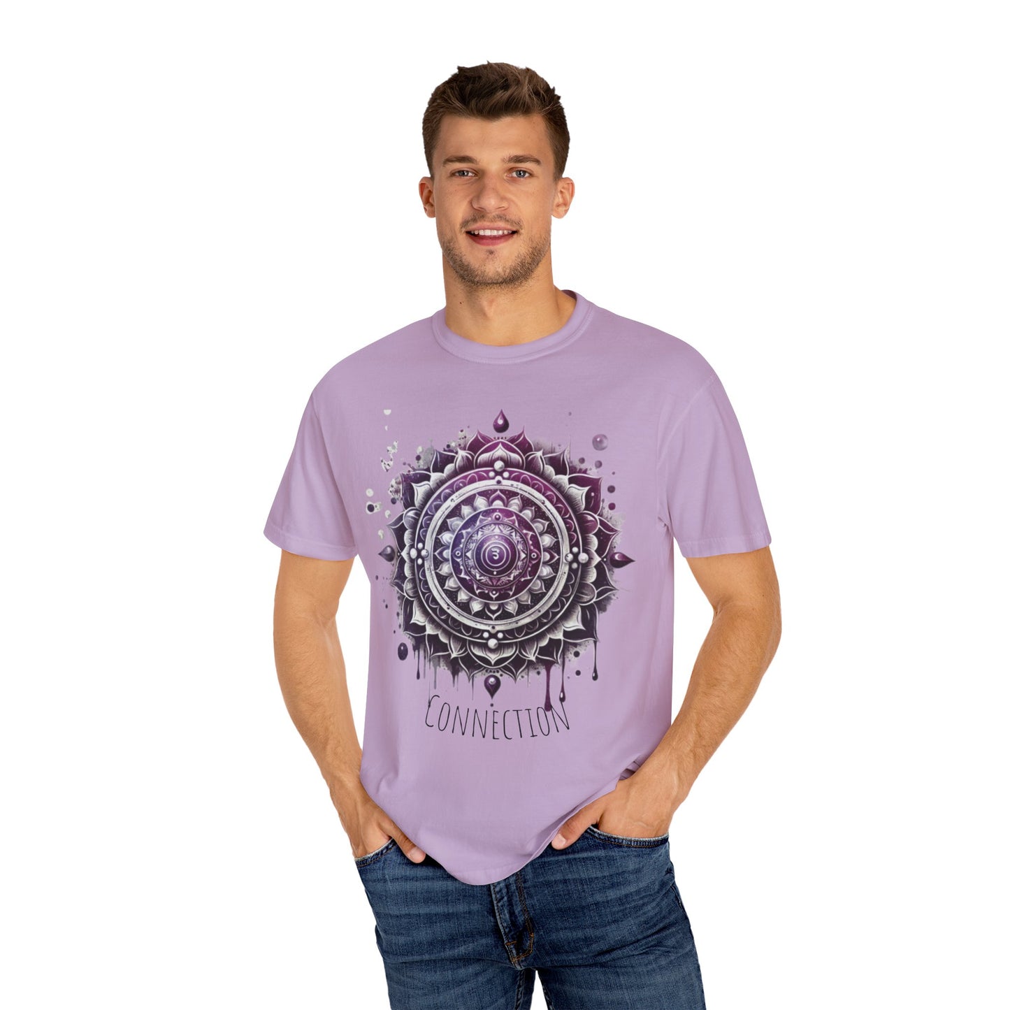 Connection Mandala Unisex Tee, Crown Chakra Spiritual T-Shirt, Mindfulness Apparel, Yoga Clothing, Gift for Her, Meditation Top