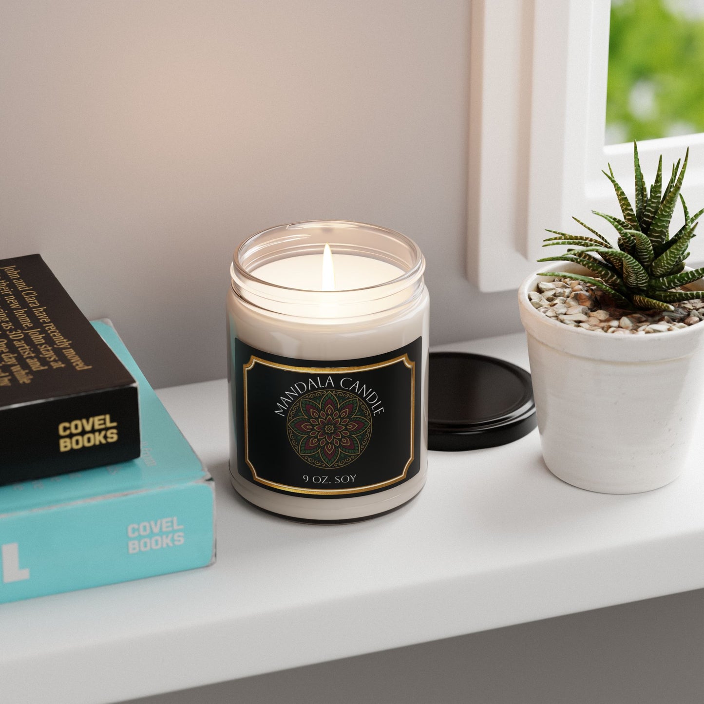 Star Flower Mandala inspired Soy Candle Aromatherapy - Relaxation Gift