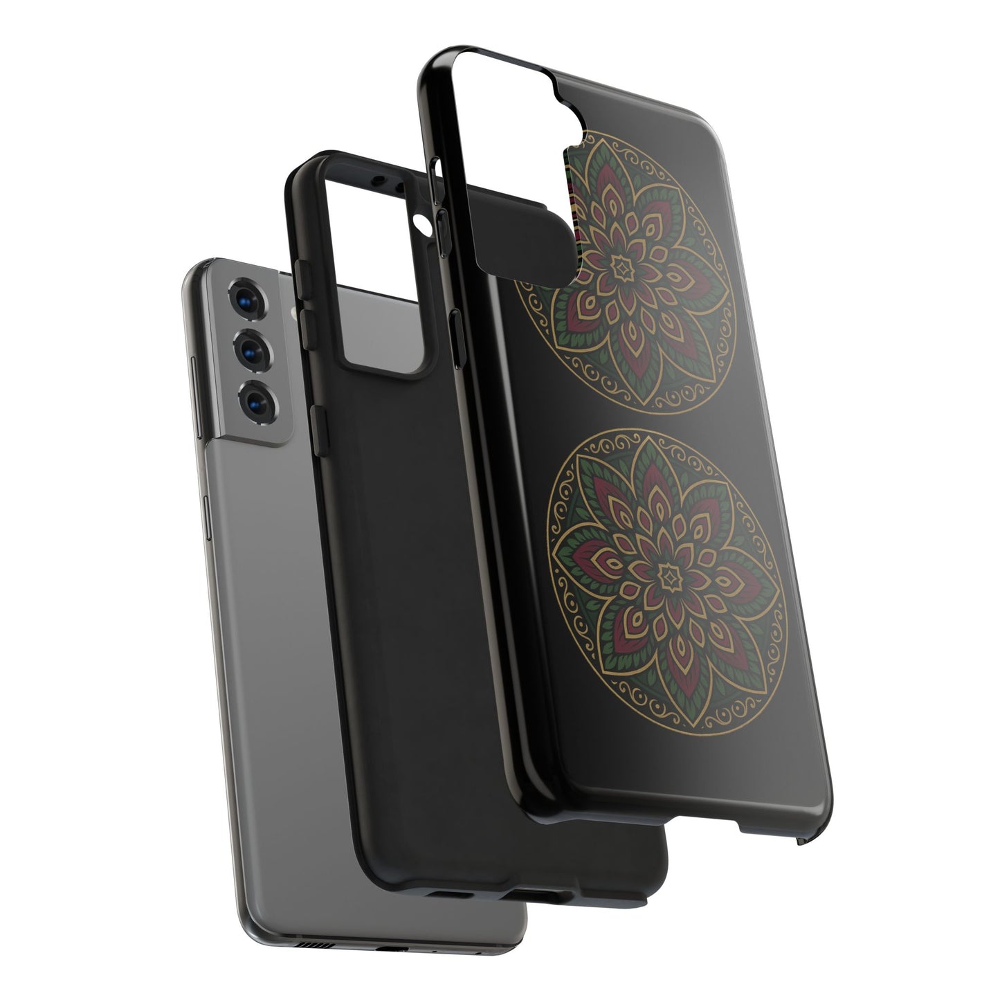 Artistic Phone Case with Mandala Design, Tough Case, Floral Phone Cover, Unique Gift for Her, Stylish Protection