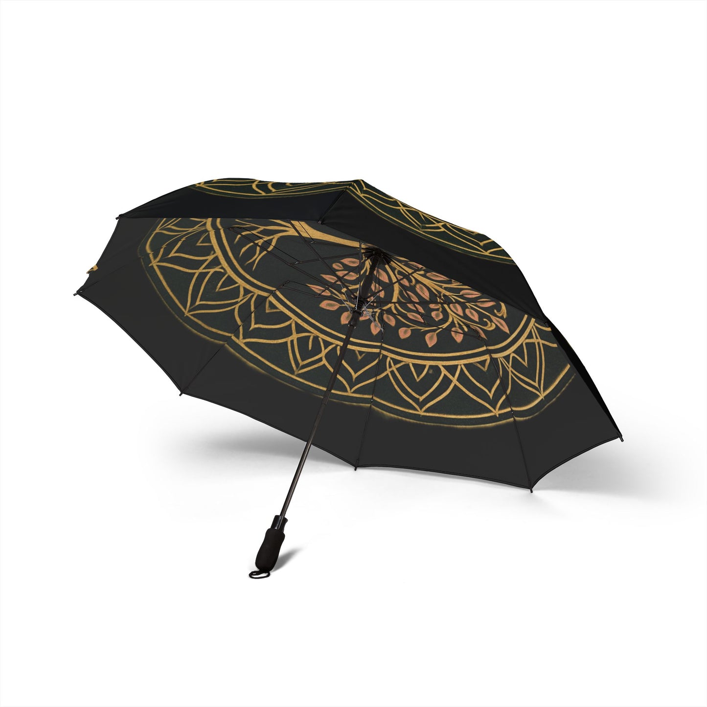 Elegant Tree of Life Umbrella, Semi-Automatic Foldable Canopy, Black Artistic Outdoor Accessory, Unique Gift Idea, Rain or Shine Protection