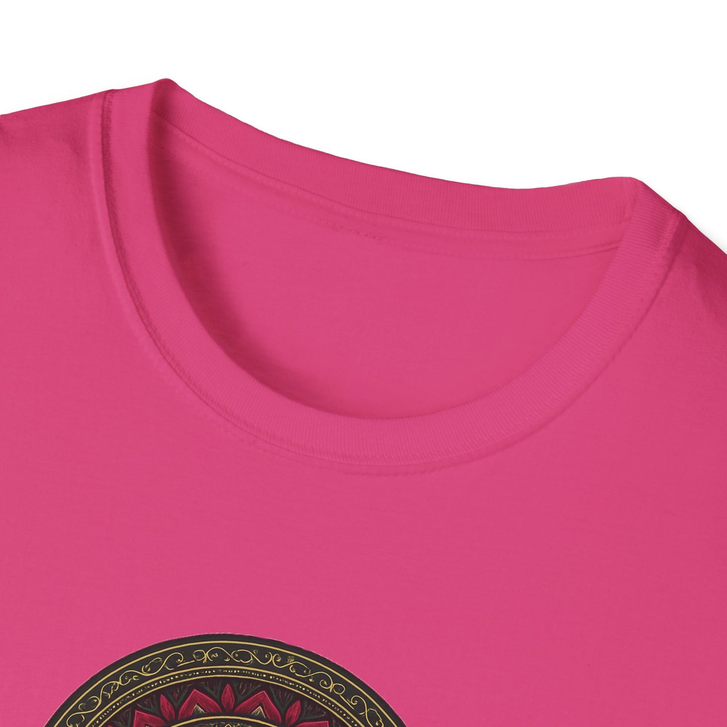 Mandala Pattern Unisex Softstyle T-Shirt, Relaxed Fit Tee, Gift for Meditation Lovers, Casual Wear, Festival Apparel