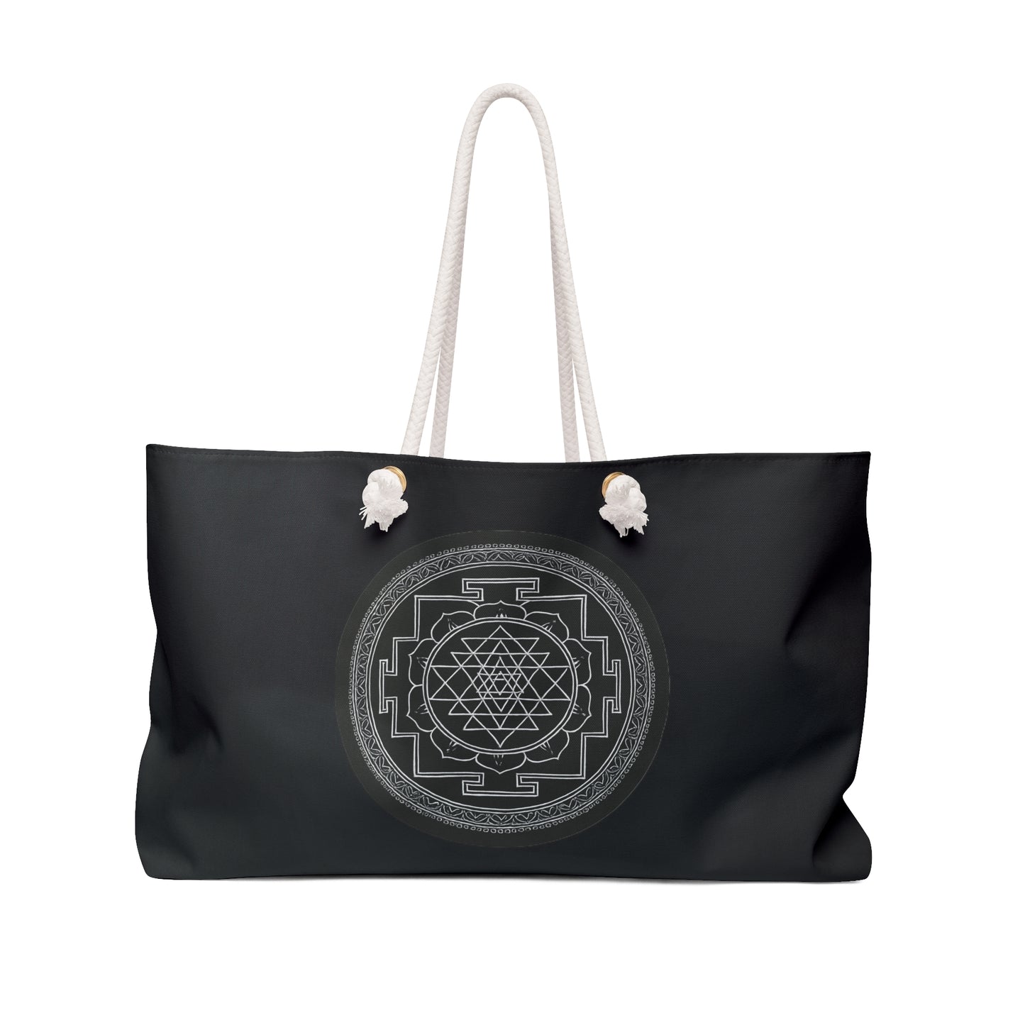 Stylish Weekender Bag, Yoga Retreat Bag, Travel Tote, Eco-Friendly Bag, Black Mandala Design