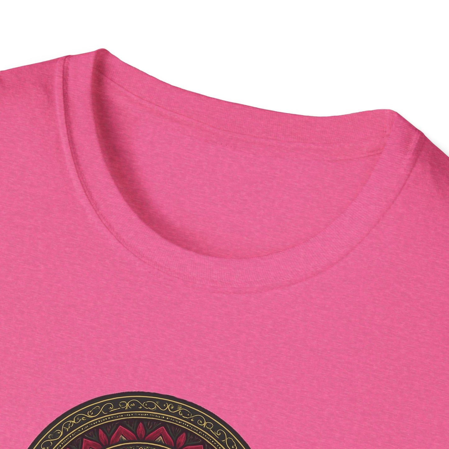 Mandala Pattern Unisex Softstyle T-Shirt, Relaxed Fit Tee, Gift for Meditation Lovers, Casual Wear, Festival Apparel