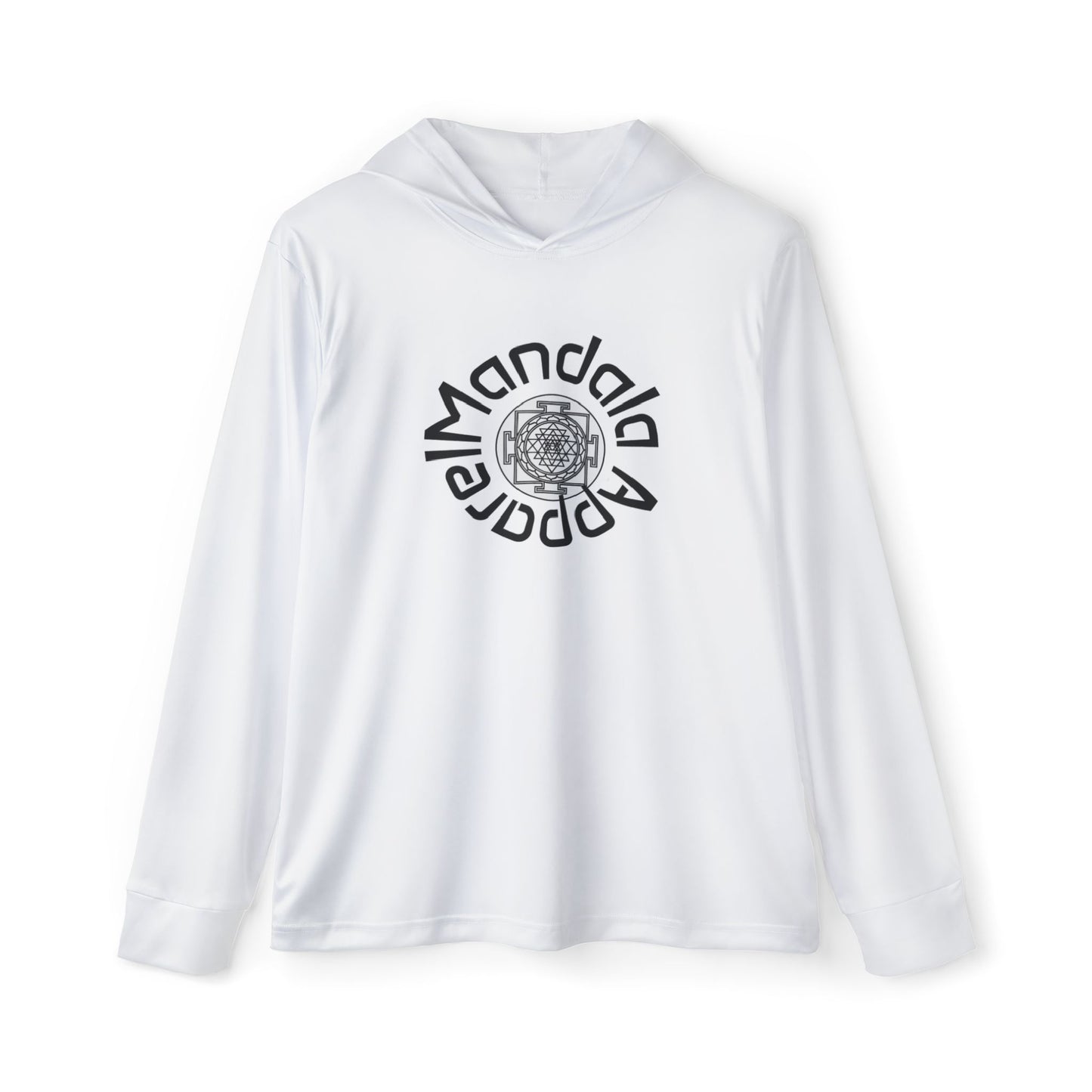 Men's Sri Yantra Sacred Geometry Design in White, Sports Warmup Hoodie