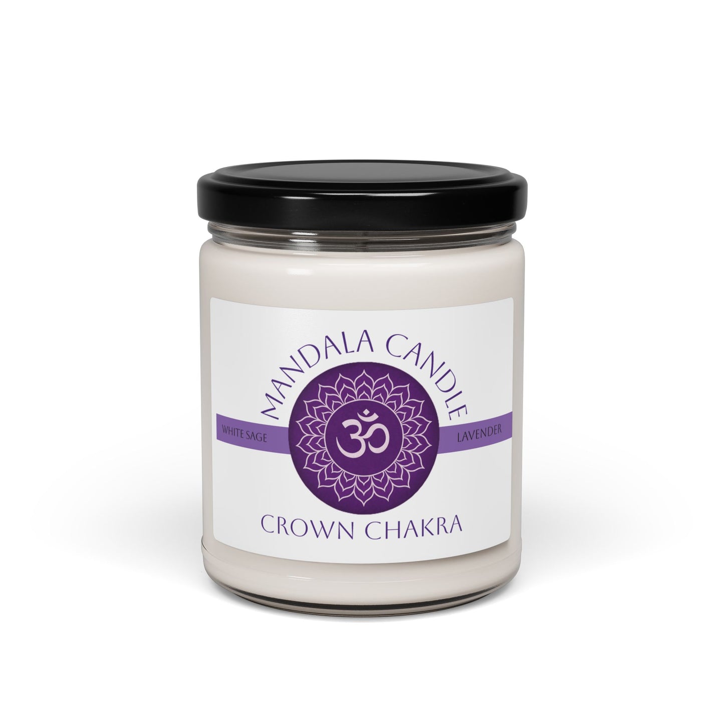 Crown Chakra White Sage and Lavender Scented Soy Candle