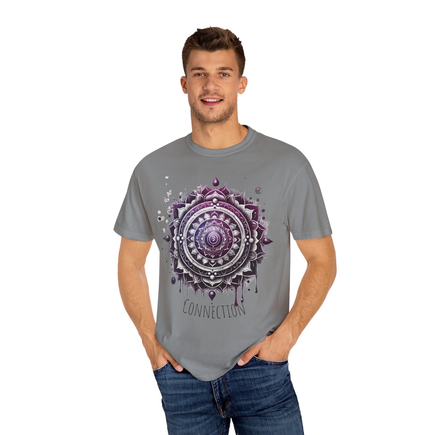 Connection Mandala Unisex Tee, Crown Chakra Spiritual T-Shirt, Mindfulness Apparel, Yoga Clothing, Gift for Her, Meditation Top