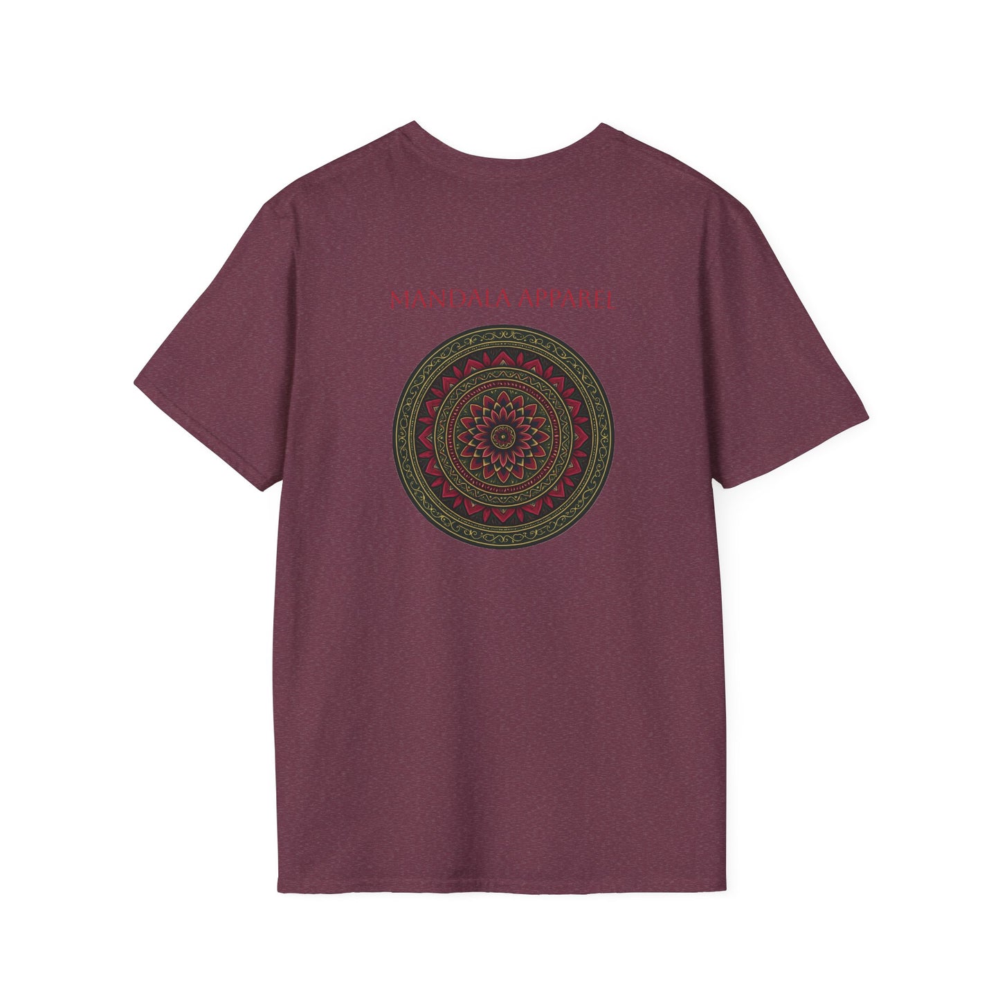 Mandala Pattern Unisex Softstyle T-Shirt, Relaxed Fit Tee, Gift for Meditation Lovers, Casual Wear, Festival Apparel