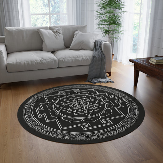 Mandala Round Rug, Boho Chic Decor, Yoga Mat, Meditation Space, Living Room Accent, Floor Covering