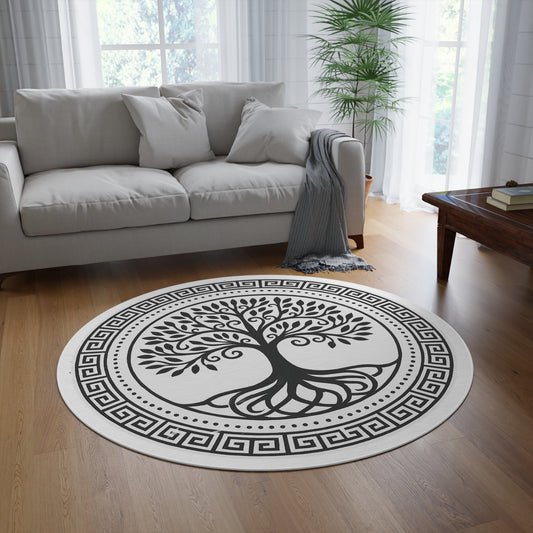 Beautiful Tree of Life Round Rug for Home Decor, Yoga Mat, Meditation Space, Gift for Nature Lovers, Boho Style