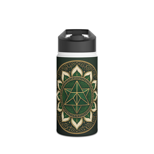 Bohemian Stainless Steel Water Bottle, Eco-Friendly Drinkware, Yoga Hydration, Gift for Nature Lovers, Reusable Metal Bottle, Mandala Design