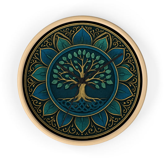 Bohemian Tree of Life Wall Clock, Home Decor, Rustic Gift, Meditation Accessories, Nature Inspired Clock