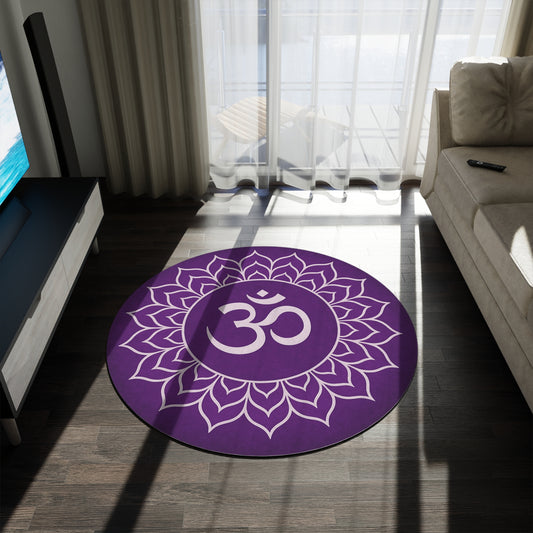 Bohemian Round Rug, Meditation Mat, Yoga Decor, Home Accents, Spiritual Gifts, Mandala Floor Decor