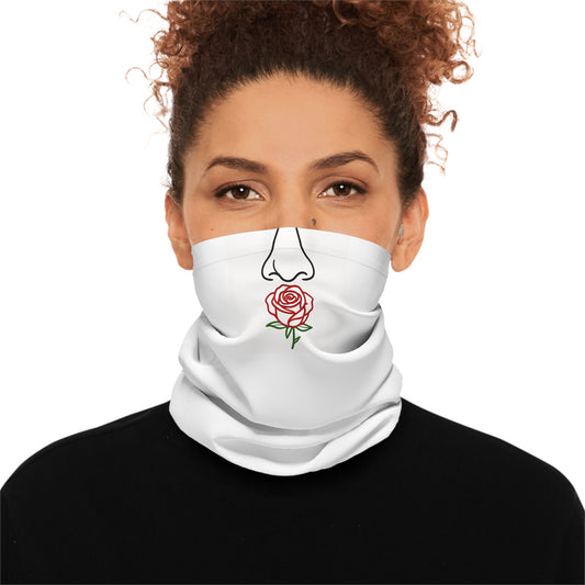 Smell the Roses Illustration Lightweight Neck Gaiter, Floral Face Covering, Outdoor Scarf, Sun Protection, Gift for Her