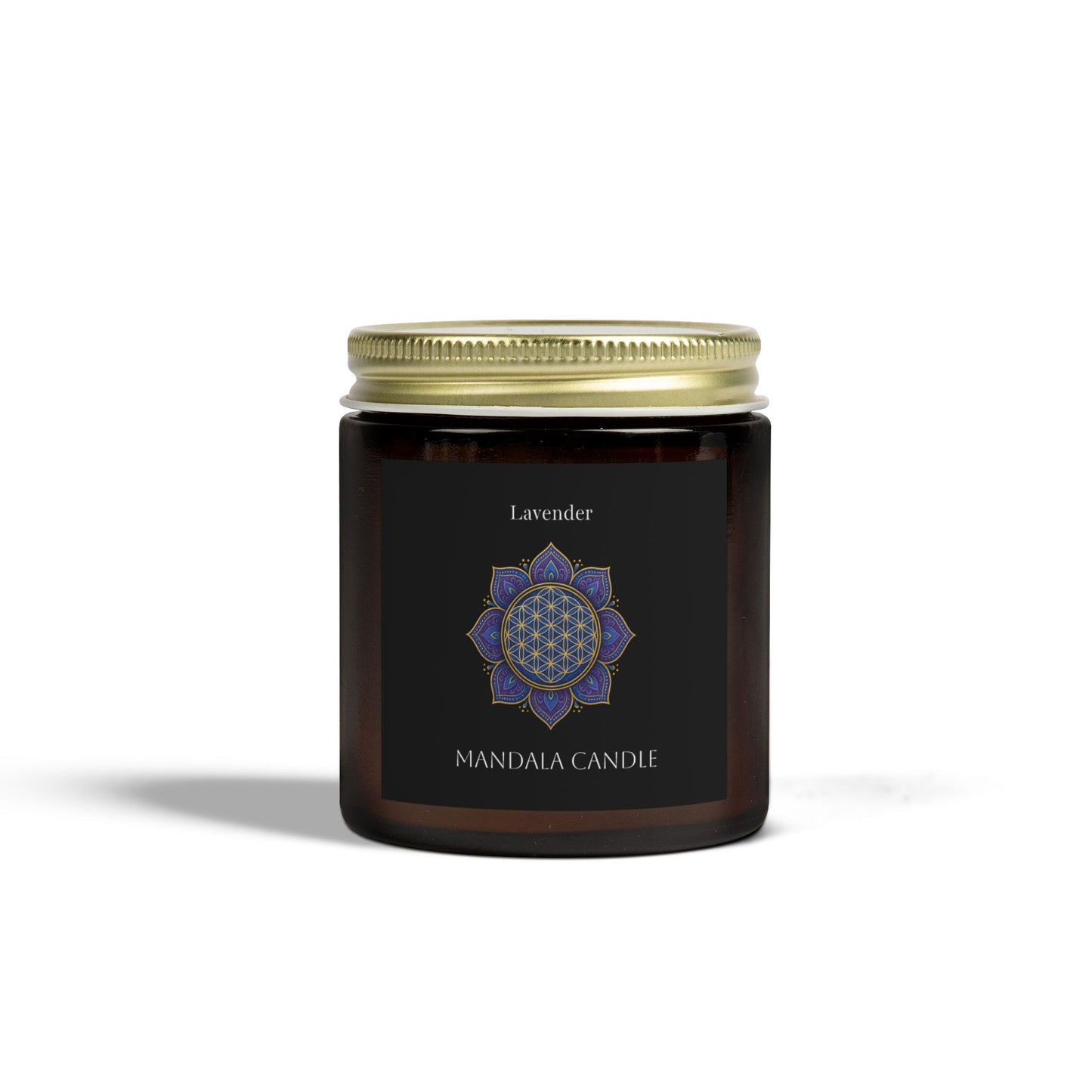 Flower of Life Sacred Geometry Scented Candle, Soy Wax, Floral Aroma, Meditation, Yoga, Self-Care