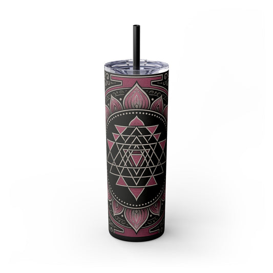 Bohemian Mandala Skinny Tumbler, Perfect for Yoga, Meditation, Gift for Her, Reusable Travel Mug, Spiritual Drinkware