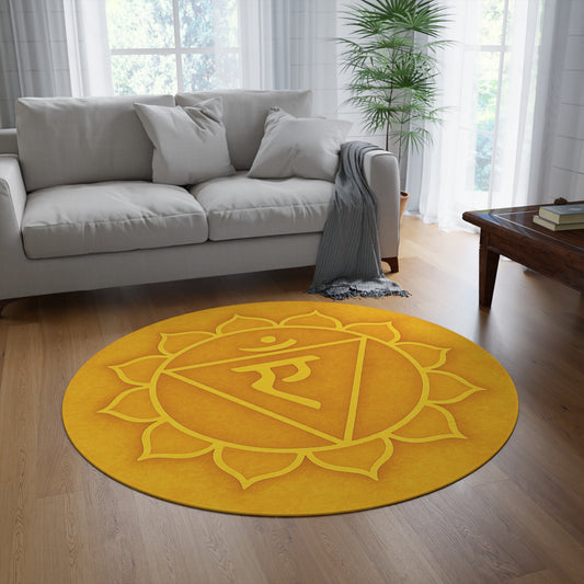 Vibrant Chakra Round Rug, Spiritual Decor, Yoga Mat, Meditation Area Rug, Bohemian Home Accent, Gift for Mindfulness Lovers