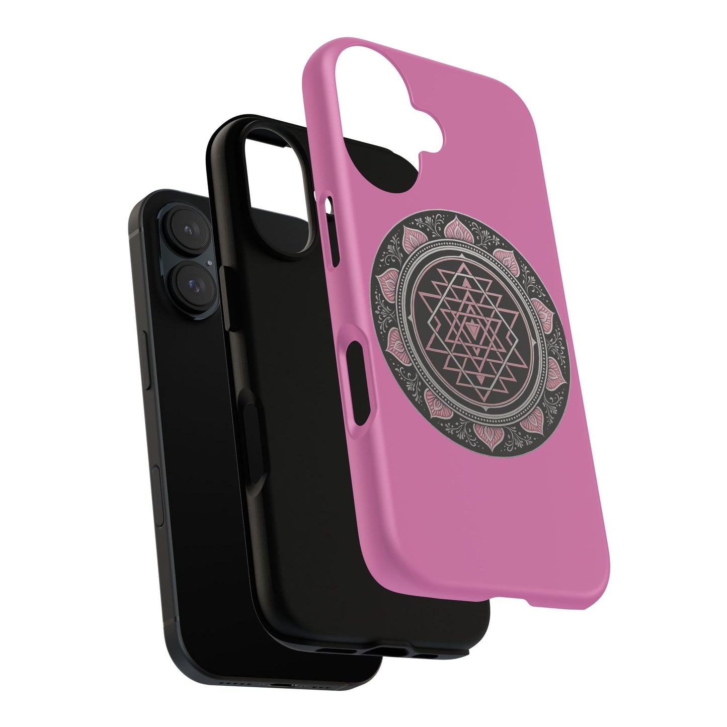 Pink Mandala Phone Case, Tough Phone Cover for Women, Unique Gift for Her, Boho Style, Vibrant Protective Case