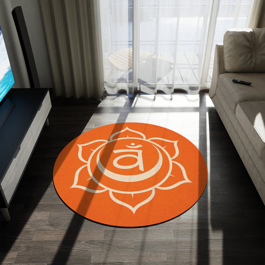 Meditative Round Rug | Chakra Decor, Yoga Mat, Boho Home, Meditation Space, Floor Accent, Wellness Gift
