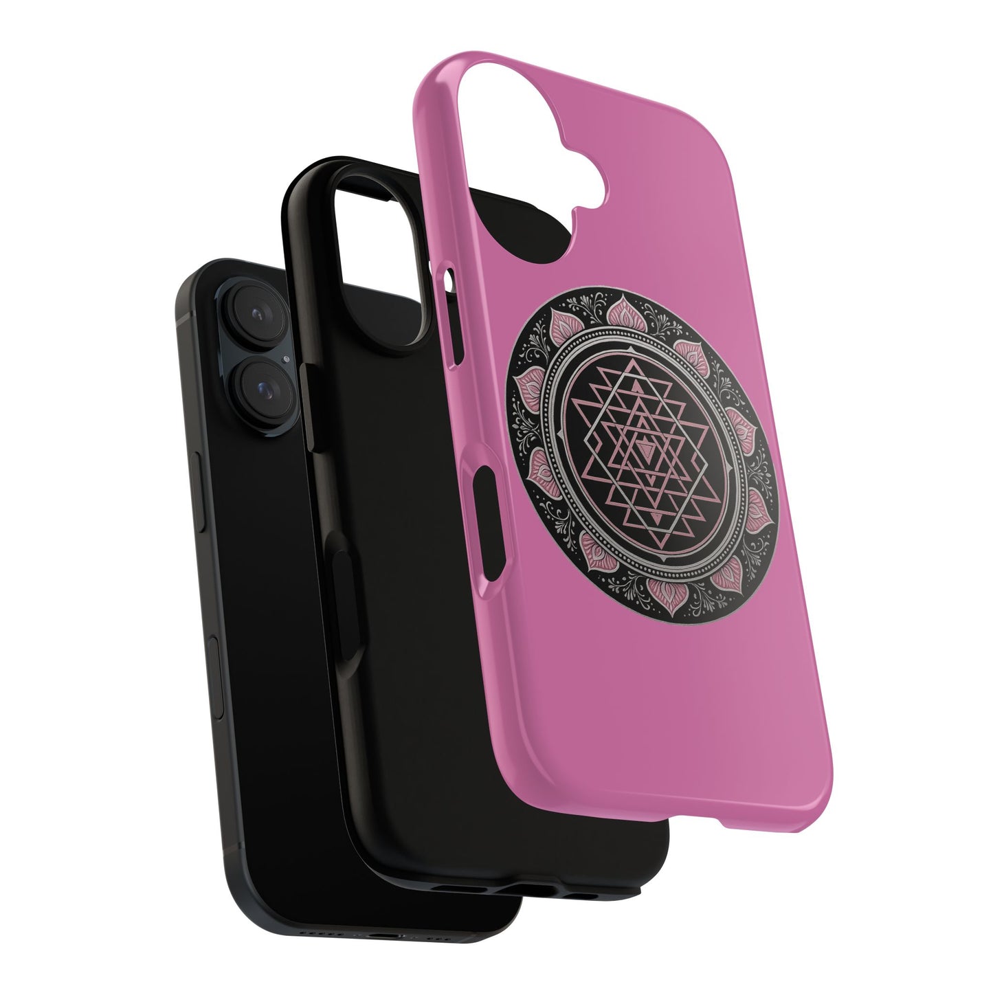 Pink Mandala Phone Case, Tough Phone Cover for Women, Unique Gift for Her, Boho Style, Vibrant Protective Case